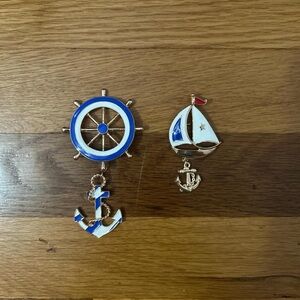 Nautical Kids Brooch Set - Blue and Gold